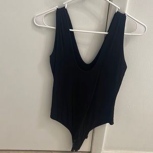 NWOT deep V black bodysuit